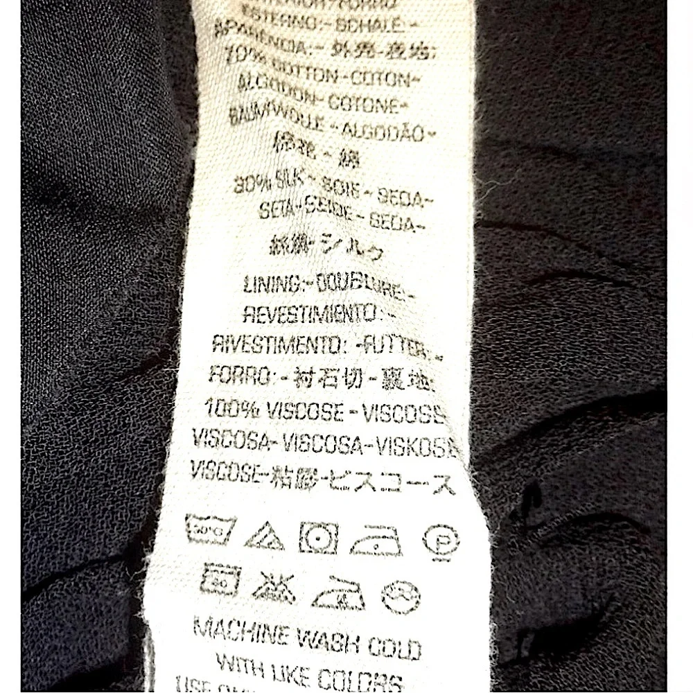 Free People Layers of Black Top XSMALL 2 Mandarin Collar Cotton Silk Breathable